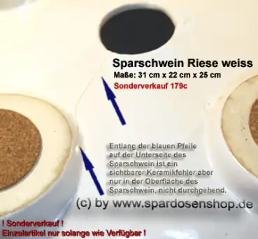 Sparschwein mit Beschriftung Riesen Spardose Nr. 2 Keramik 179c E